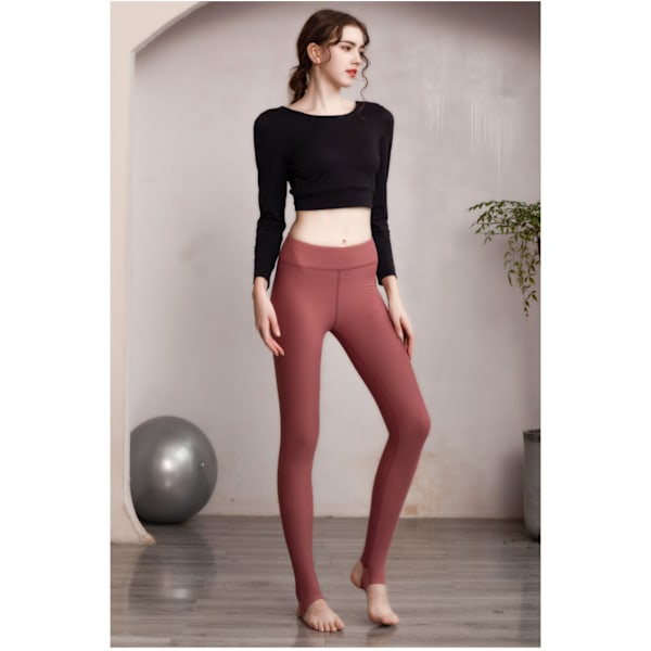 Smøragblødt varmt fløjlsstræk sømløs yogabukser (XL)