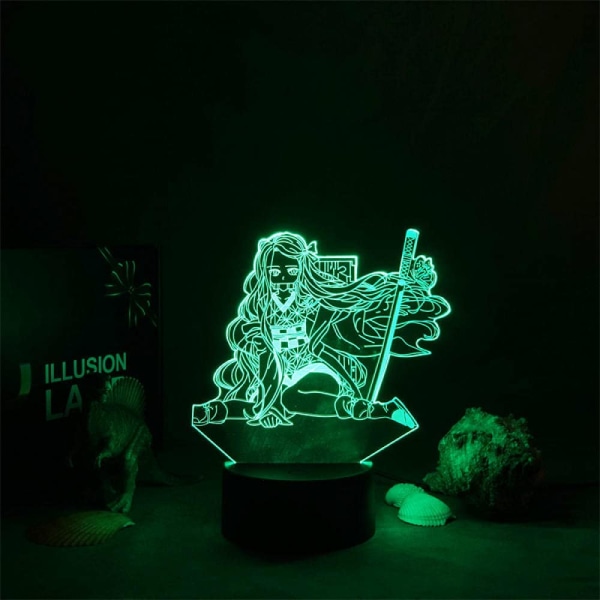 Demon Slayer Nezuko Kamado lampa Anime Light 3D LED nattlampa