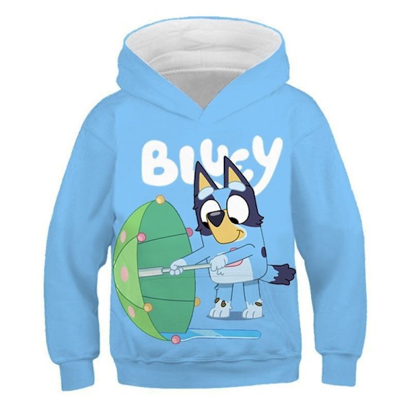 Bluey Bingo Pappa Mamma Fleece Matchande Familj Cosplay Tröja, Pojktröja Realistisk 3D Tryckt Grafisk Huvtröja Flicka A M