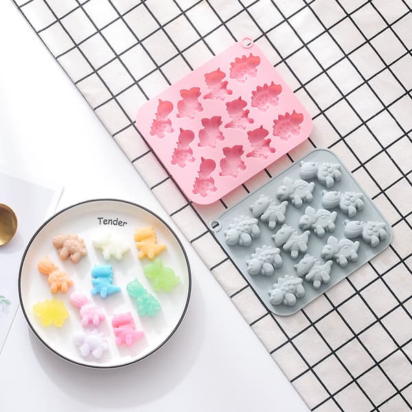 12 Dinosaur Silikon DIY Sommer Isbitbrett Isbitform Sjokolade