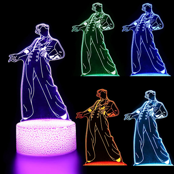 3D Harry & Styles Nattljus Illusion Led-lampa med fjärrkontroll