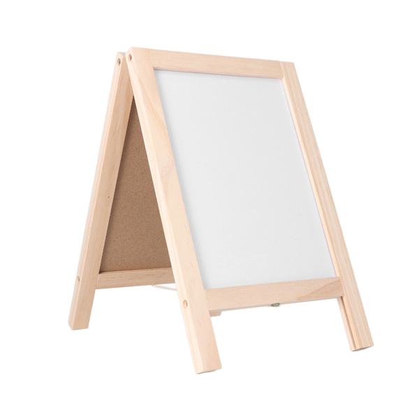 Dubbelsidig Staffli Tavla 19x30cm Polerad Trästruktur Magnetisk Whiteboard Staffli med Fällbart Stativ Krita