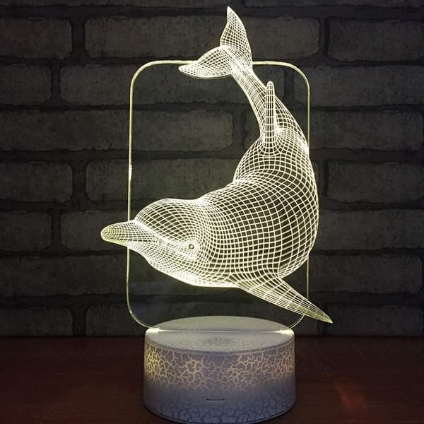 3D LED Hjort Optisk Illusjon Sensor Nattlys med Smart T