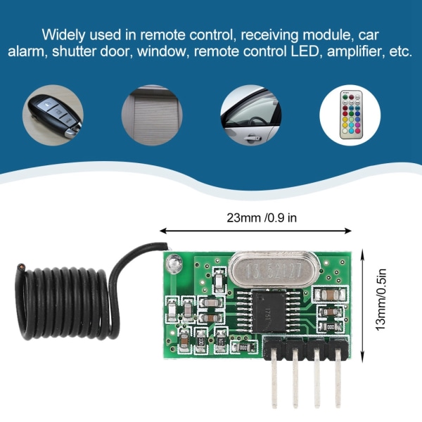 CJR500 433mhz RF Superheterodyne vastaanottomoduuli langaton vastaanotin DC5V