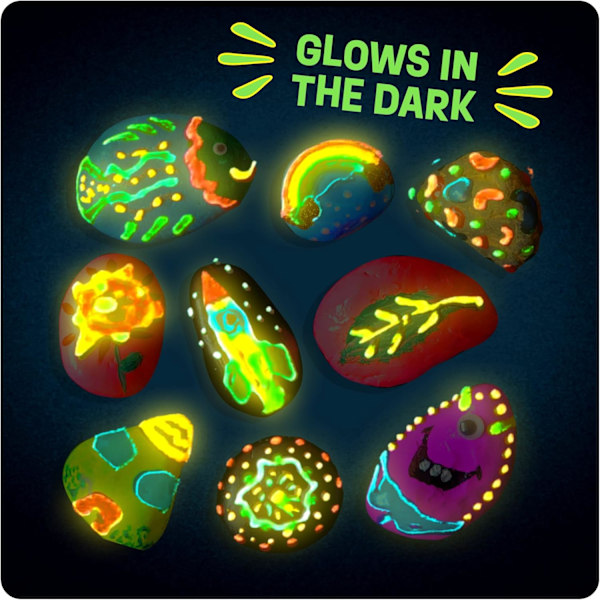 Stenmålning Kit för Barn - Glow in The Dark - Konst & Hantverk Påskgåvor för Pojkar och Flickor - Hantverksaktiviteter - Kreativa Konstleksaker för Barn