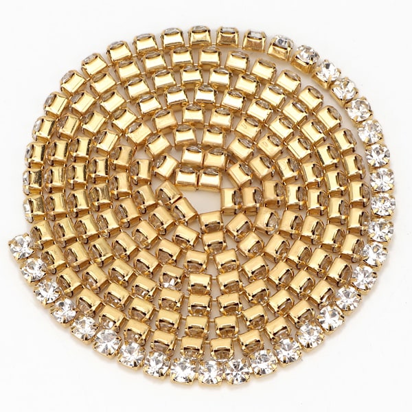 DIY Resin Diamant Krystal Rhinestone Kæde Trim Bånd Rulle Sy Håndværk Dekoration (#06)