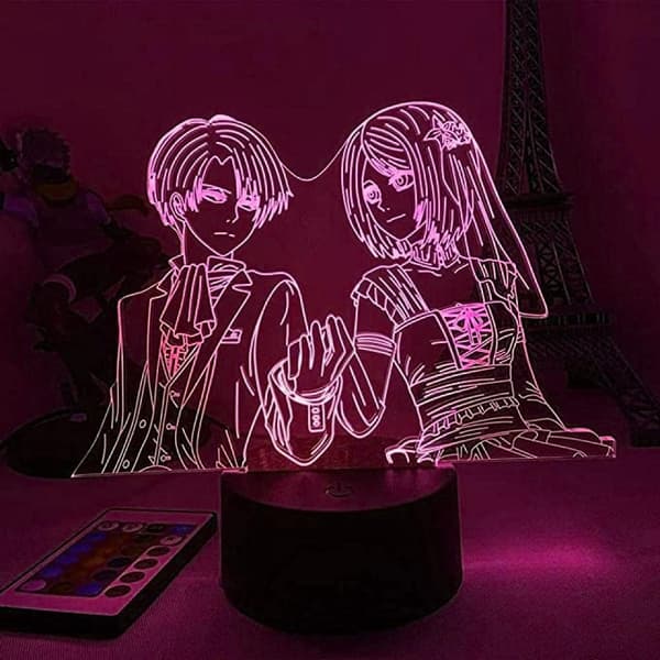 Attack on Titan 3D Anime Lampe Natt Levi Ackerman Illusjon N