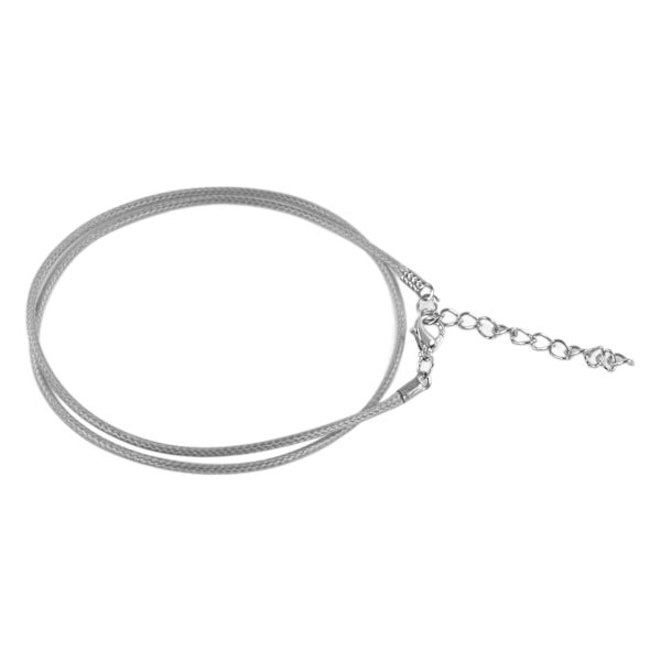 100 st vaxade halsbandssnöre justerbar längd DIY produktionsrep halsband för smyckestillverkning grå