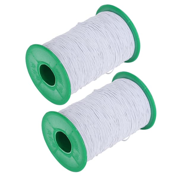 2 Rullar Elastisk Tråd Pärlning Tråd Armband Halsband Pärltillverkning Vit 1mm 350meter/rulle