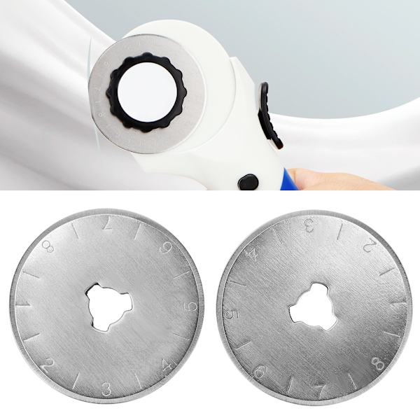 2 st universella cirkulära roterande skärblad ersättningsblad tygsömnadsverktyg (28 mm)
