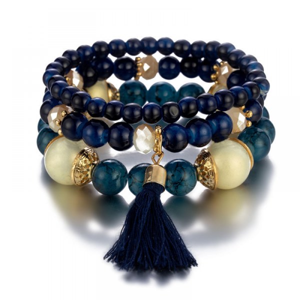 1PCS  Bohemian Hand Beaded, Multilayer Bracelet with Fringe,
