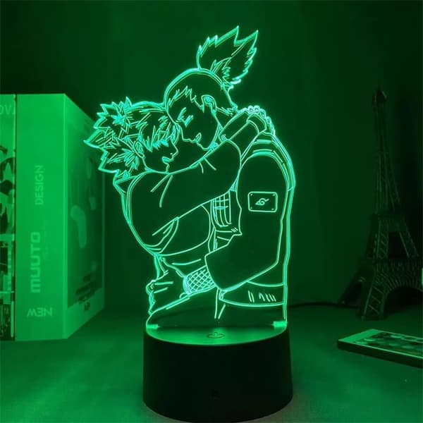 Anime USB 3D Lampe Shikamaru og Temari Led Natlys til B
