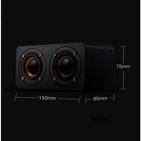 10W Bluetooth högtalare med Super Bass, Loud Wood Home Audio