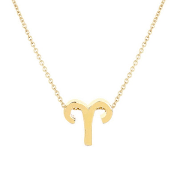 18K guldpläterat Zodiac-halsband, rostfritt stål Astrology J
