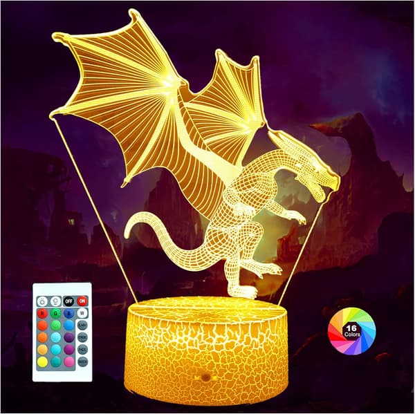 Dragen Lampe, Drageleker Dragon Nattelys for Barn