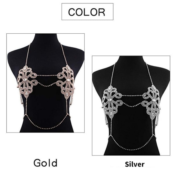 AVEKI Rhinestone Body Chain Crystal Bra Bikini Chains Sommar