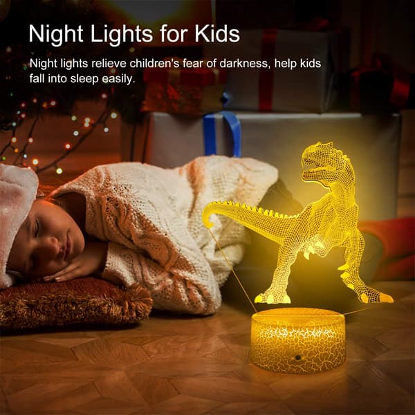 3D Natlampe, 7 Farver Skiftende Natlys med Timer & Sma