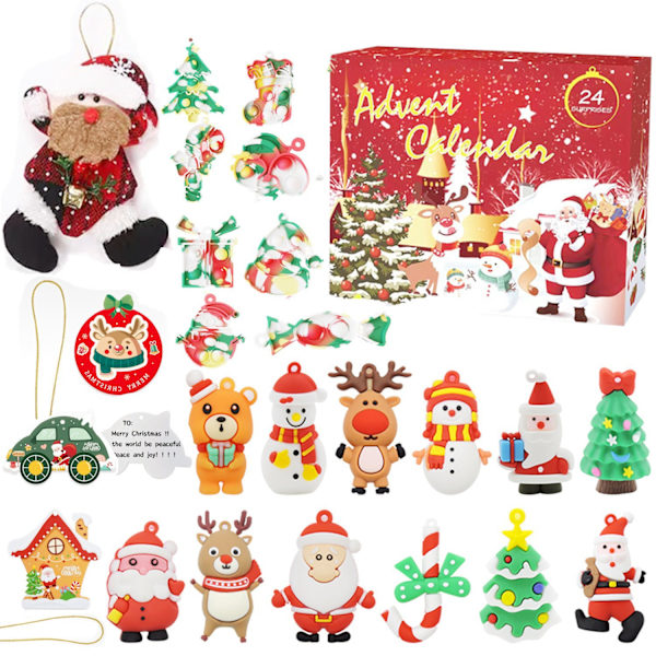 Julkalender Blind Box, 24-delad Julgåvosats - 24 Dagars Julnedräkningspresent, Julkalender Överraskningsgåva för Barn B