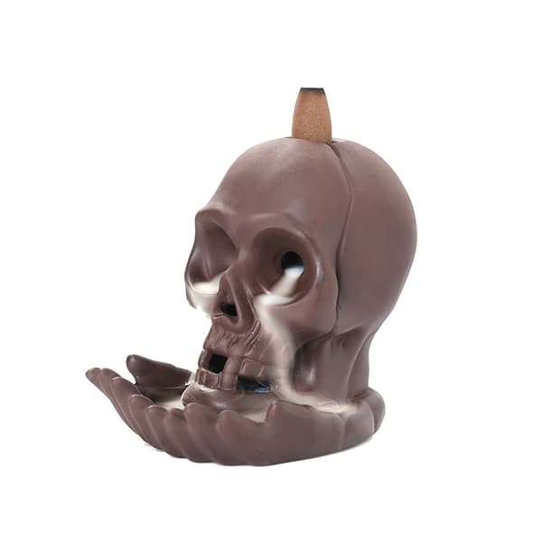 Vandfald Backflow Røgelsesbrænder, Sort Skelet&Hånd Keramisk Holder, Mystisk Flydende Røg Aroma Diffuser til Hjemmekontor Meditation Skeleton + Hand 1