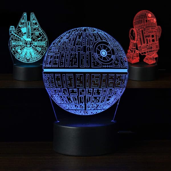 3D Illusjon LED Nattlys, 16 Farger Gradvis Endring Berøring