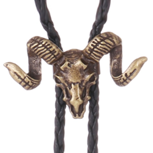 Vintage Bolo Tie för män - Cow Skull Design Cowboy Tie - Bla B
