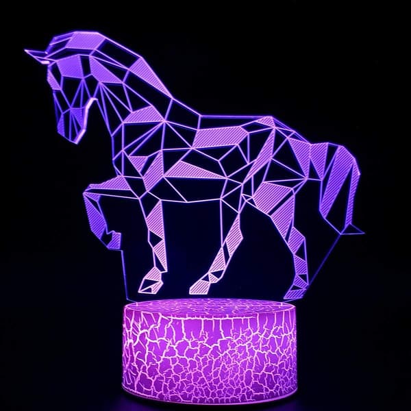 3D Illusion Natlampe LED Skrivebordslampe Touch Kontrol 7 Farver