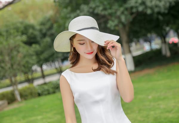 Dame Sol Stråhat Bred Skygge UV UPF 50 Sommerhat Foldbar
