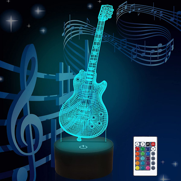 Gitarrlampa Present, Attivolife Elektrisk Gitarr 3D Nattlampa