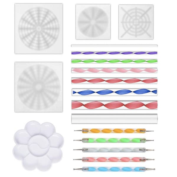 18 stk Premium Akryl Stang Stencil Dotting Pen Art Set Pen Dotting Tool