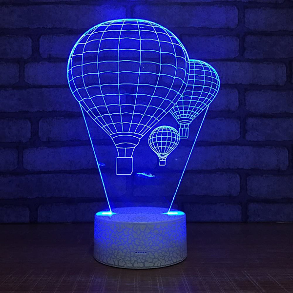 Heta luftballong nattlampa 3D visuell LED skrivbordslampa eld Bal