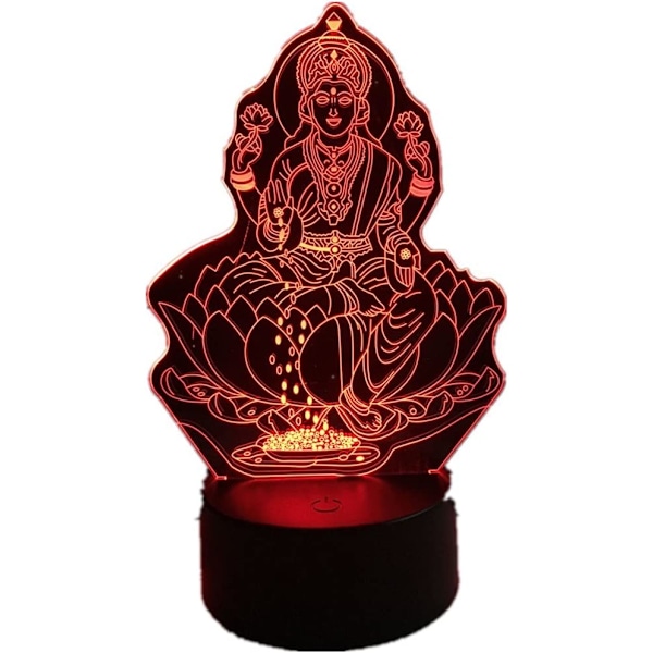 Buddha 3D LED Natlampe med USB Berøringsbordlampe som Dekoration Juleferie Lys Fire Håndfigurer Held Deco Gave