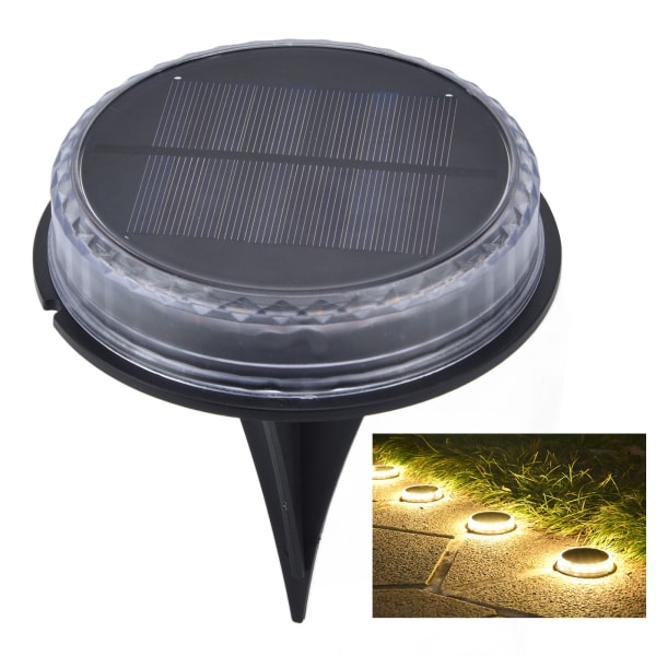 LED solcellelykt for plen IP65 vanntett LED bakkelykt for gangvei hage bakgård landskap Warm Light 1Pcs