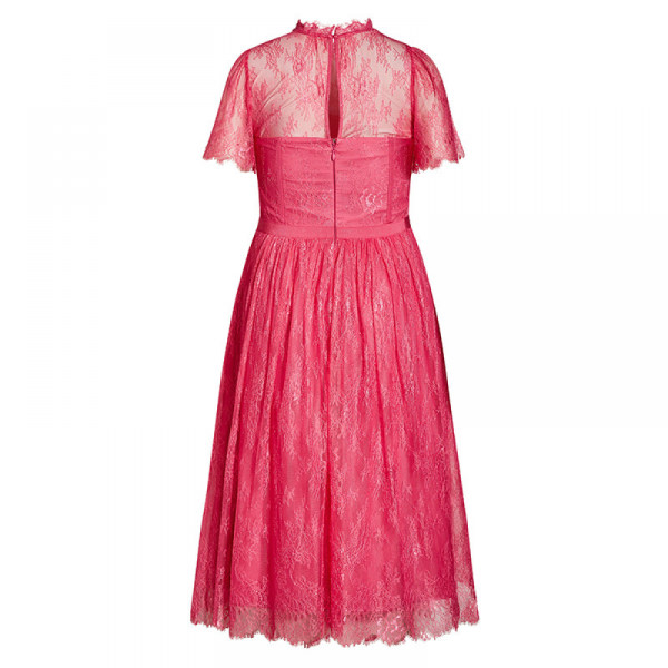 Ærmeløs Båd Hals Cocktail Fest Swing Kjole (Rose Pink 3XL)