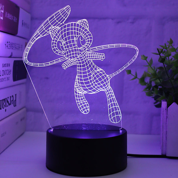 3D-illuusioyövalo, musta USB-kosketus seitsemän väriä, 16 väriä voidaan vaihtaa kaukosäätimellä (3D-lamppu-Q6) Type 7