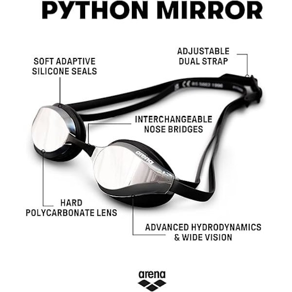 Unisex Python Racing Simglasögon för Män och Kvinnor Anti-Imma Läcker Inte Maximal Komfort Dubbla Band, Spegel/Icke-Spegel Lins