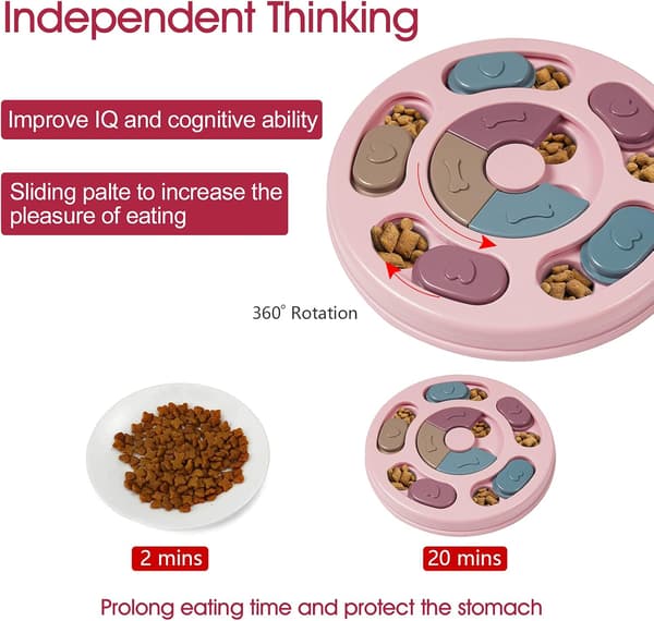 Hundleksak med Foderpussel - IQ-Träning & Mental Berikning med Godispussel för Hundar Pink