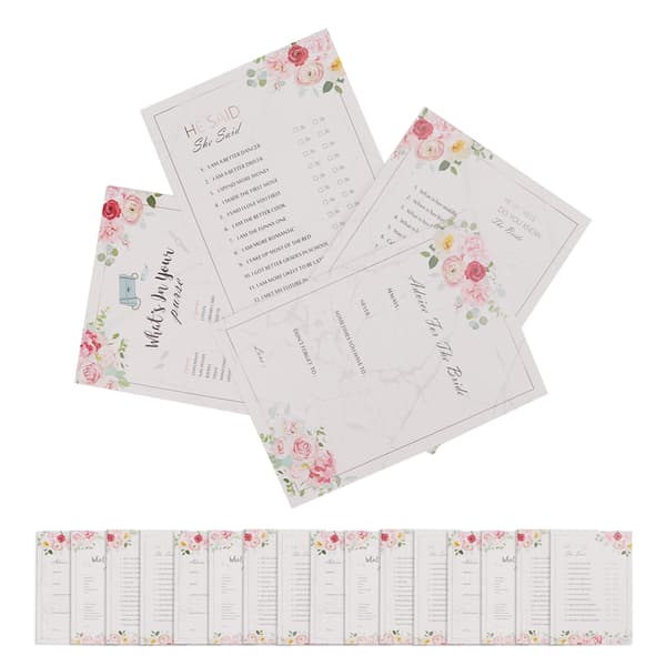 Bröllopsduschspel 20PCS Modern Font Bröllopsduschspel Elegant Blommig Miljövänlig Bärbar Han Sa Hon Sa