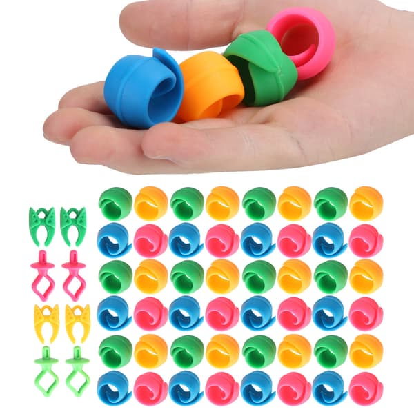 56 st Bobbin Thread Buddies Silikonhållare Klämmor Klämmor Spole Huggers Broderiverktyg