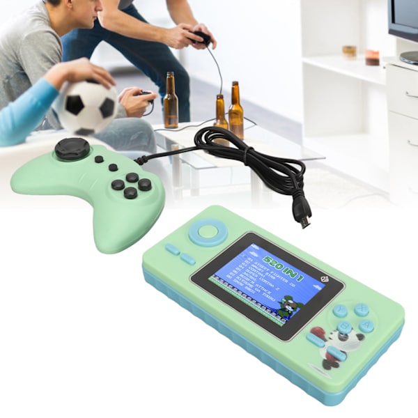 Handhållen spelkonsol Retro färgskärm 1020mAh Mini bärbar spelmaskin med Gamepad för TV och två spelare