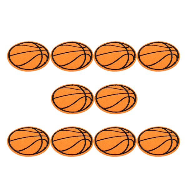 10 st tygpatch fotboll basket rugby bordtennis bollform DIY handgjord sömnad kläder tillbehör (basketboll)