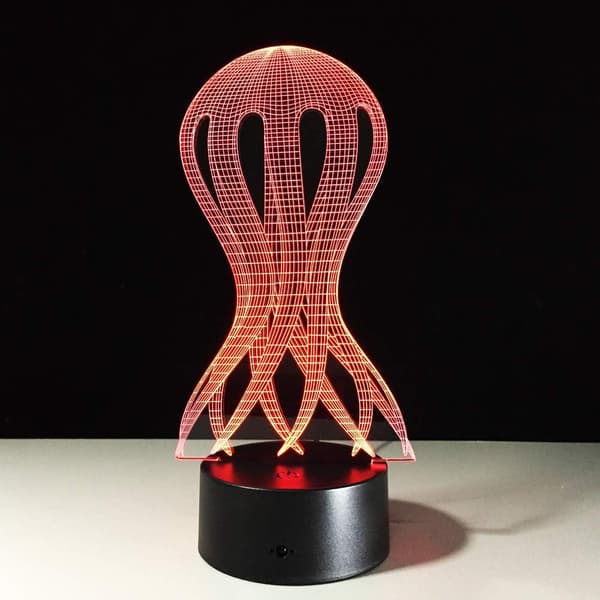 Optisk illusjon med maneter, 3D LED-sensor nattlampe med Sm