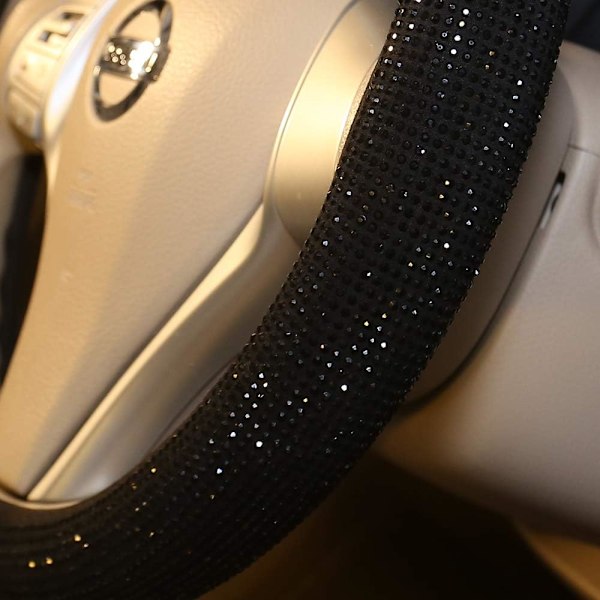 Bil Bling Ratt Skydd för Kvinnor Flickor Vinröd 15 Tum Universal Röd Kristall Strass Diamanter Bling Bling Tillbehör An Black