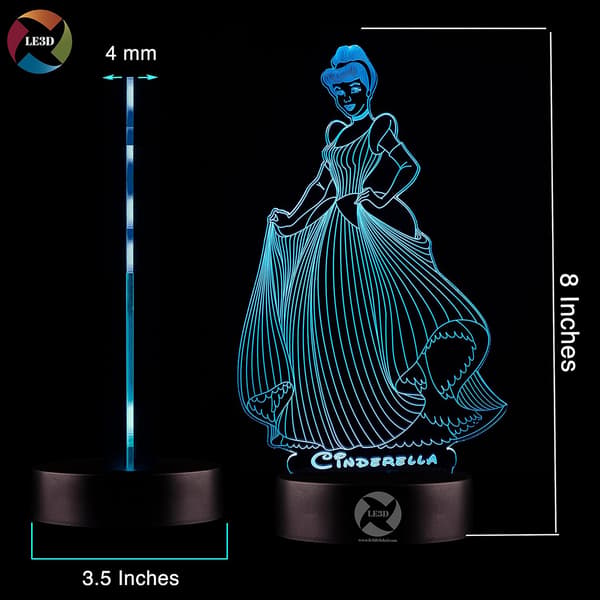 3D Optisk Illusions Natlampe - 7 LED Farveskiftende Lampe