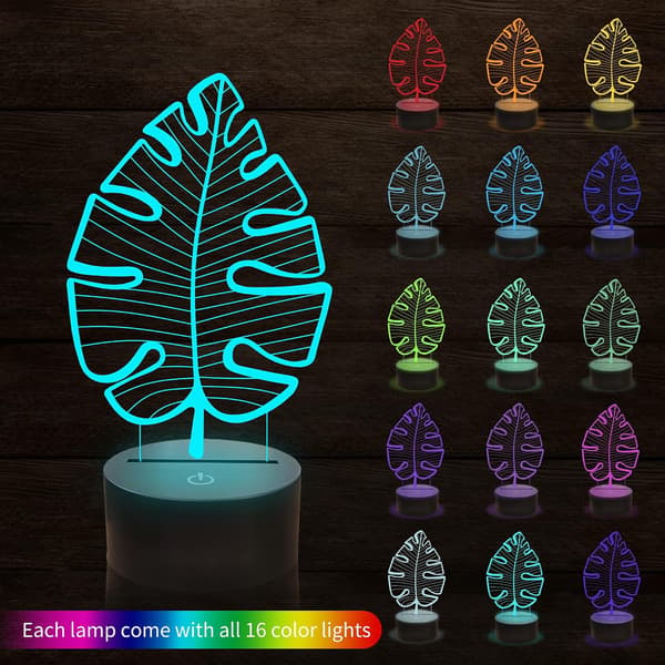 Monstera Blade Natlampe, Anywin 3D LED Natlamper med