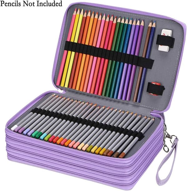 200 rum Farveblyant Organizer - Deluxe PU Læder Blyant B