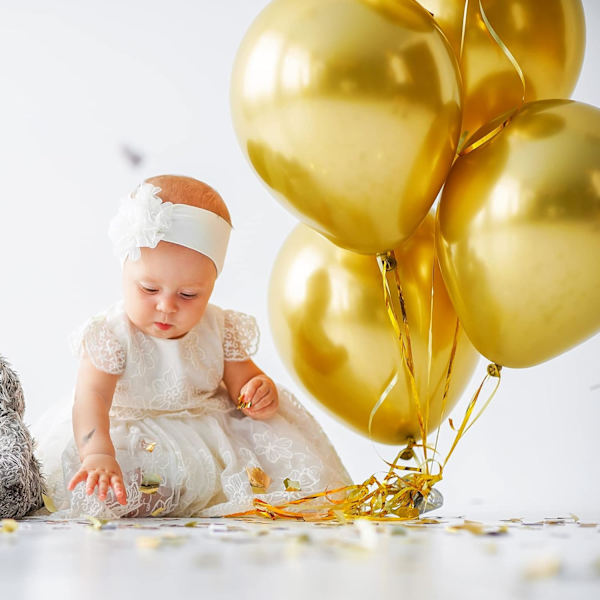 129 st metalliska guldballonger latexballonger i olika storlekar 18 12 10 5 tum festballongset för födelsedagsfest examen bröllop semesterballong Gold