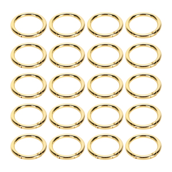 20 st fjäder O-ringar 1,61 tum diameter 0,2 tum tjock stark koppar kompakt fjäderspännen för nyckelring halsband smycken DIY guld färg