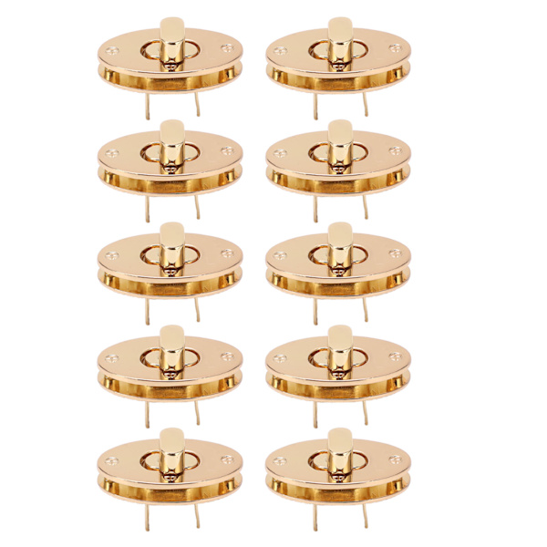 10 stk. Hardware Låsespænde Klassisk Design 4cm Drejelås Spænde Pung til DIY Læderhåndværk Punge Pung