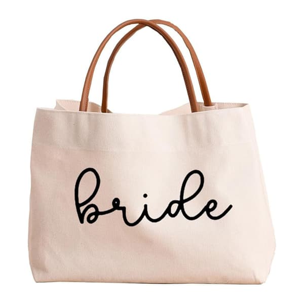 Brudegave Single Party Canvas Tote: Bryllupsgavepose - Ideel til Single Party Sammenkomster White