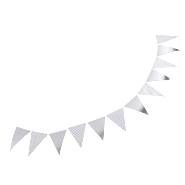 Vimpel Bryllupsværelse Børneværelse Fødselsdagsfest Udklædningsartikler Bølget Træk Flag Vimpel VimpelSølv